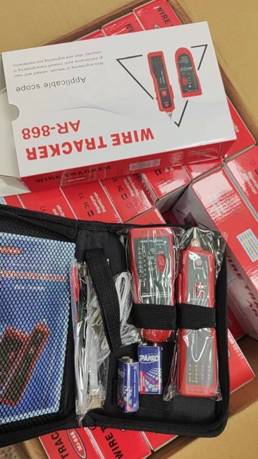 Универсальный кабельный тестер MJ-868 с генератором, индуктивным щупом и LAN тестером (NS806R), батарейки, чехол, красный Универсальный кабельный тестер MJ-868 с генератором, индуктивным щупом и LAN тестером (NS806R), батарейки, чехол, красный