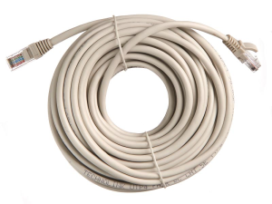 Патч корд 15 метров UTP4, медный, cat.5, кабель для интернета RJ45 с переходником RJ-45 на RJ-45 в комплекте, серый