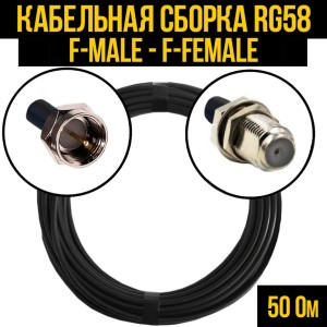 Кабельная сборка RG-58 (F-male - F-female), 7 метров