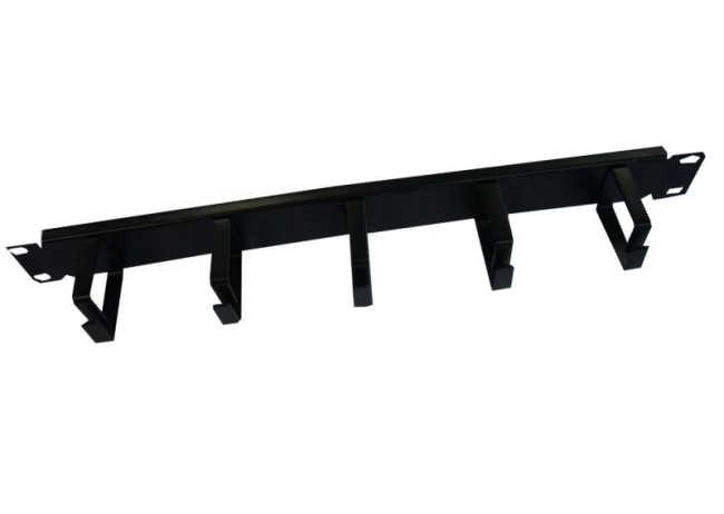 Кабельный органайзер 19', 1U, металлический, 5 металл. колец, черный Кабельный органайзер 19', 1U, металлический, 5 металл. колец, черный