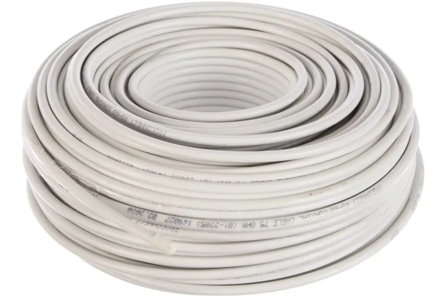 Кабель коаксиальный RG-6U, 75 Ом (CCA, оплетка 32 алюминиевые нити), белый, Netko, 100 метров