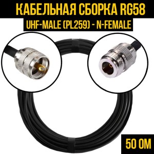 Кабельная сборка RG-58 (UHF-male (PL259) - N-female), 25 метров