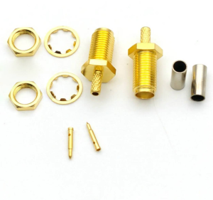 Разъем RP-SMA-female под кабель RG174, RG178, RG316, 50 Ом, обжимной под пайку, 2 шт.