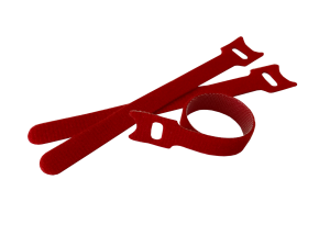 Стяжка-липучка многоразовая 150*12, красный, материал полиамид, 10 шт