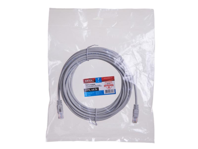 Патч-корд 7 метров, UTP4, чистая медь, cat.5, сетевой кабель для интернета RJ45, LSZH, с переходником RJ-45 на RJ-45 в комплекте, серый Патч-корд 7 метров, UTP4, чистая медь, cat.5, сетевой кабель для интернета RJ45, LSZH, с переходником RJ-45 на RJ-45 в комплекте, серый