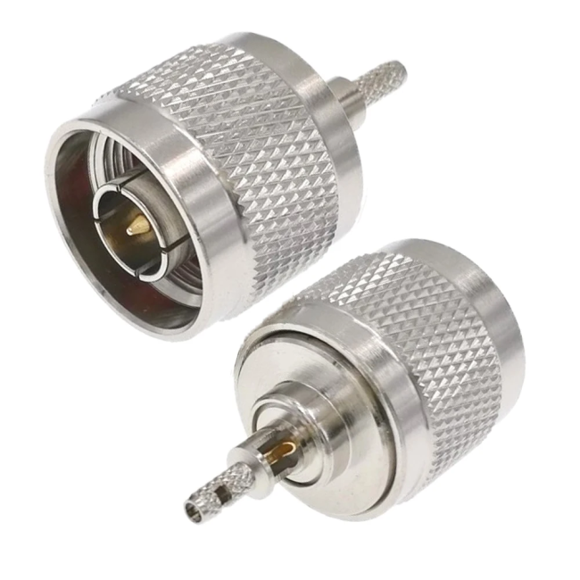 Разъем N-male под кабель RG174, RG178, RG316, 50 Ом, обжимной под пайку, 2 шт.