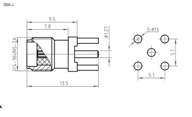 Разъем SMA-female на плату, общая длина 13,5мм, под пайку, 100 шт. Разъем SMA-female на плату, общая длина 13,5мм, под пайку, 100 шт.