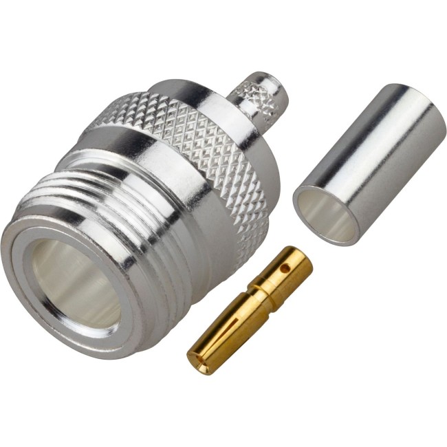 Разъем N-female под кабель 5D-FB (LMR-300, LMR-240, RG-8X), обжимной под пайку, 1 шт.