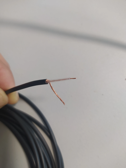 Кабель коаксиальный RG174, 50 Ом (медный проводник, оплетка 80 CCA нитей), черный, 1 метр