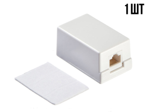 Розетка компьютерная внешняя 1 порт RJ45, неэкранированная, cat.5е, 110/Krone, BC (чистая медь), белая, 1 шт.