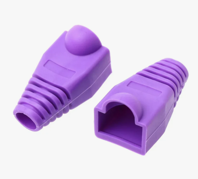 Изолирующий колпачок для патч-кордов из витой пары RJ-45 и RG-11, фиолетовый, D-6 мм, 50 шт. Netko