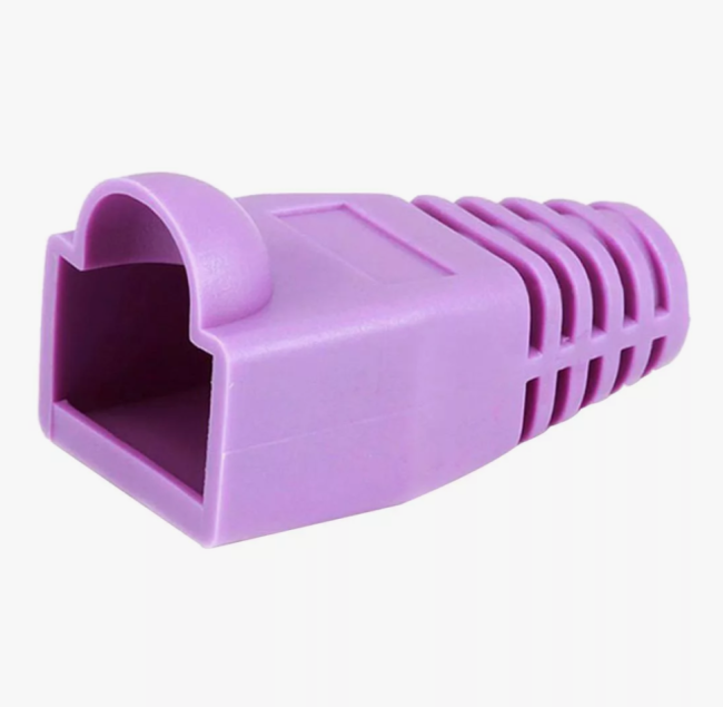 Изолирующий колпачок для патч-кордов из витой пары RJ-45 и RG-11, фиолетовый, D-6 мм, 50 шт. Netko