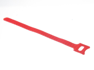 Стяжка-липучка многоразовая 200*12, красный, материал полиамид, 10 шт