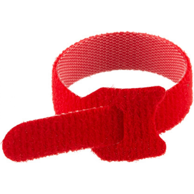 Стяжка-липучка многоразовая 200*12, красный, материал полиамид, 10 шт