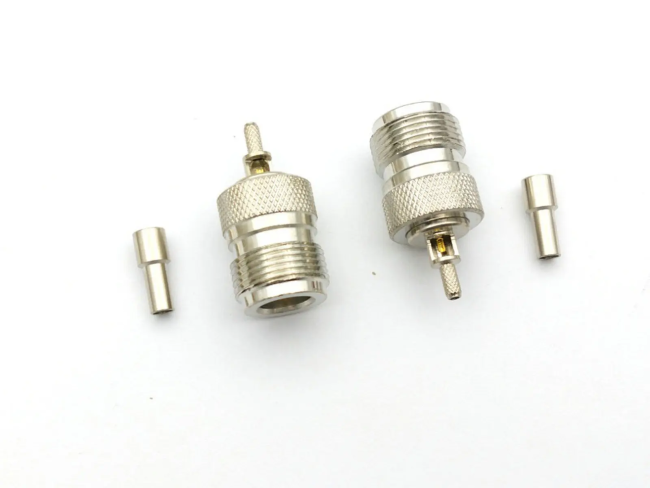 Разъем N-female под кабель RG174, RG178, RG316, 50 Ом, обжимной под пайку, 2 шт.