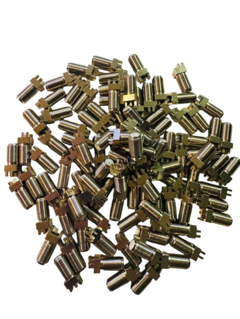 Разъем F-female, прямой, на плату под пайку, 50 шт. Разъем F-female, прямой, на плату под пайку, 50 шт.