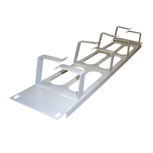 Кабельный органайзер 19', 2U, металлический, 4 металл. кольца, серый