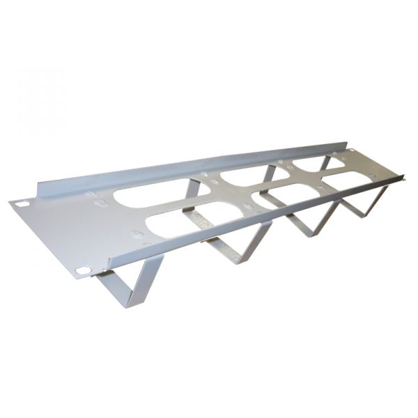 Кабельный органайзер 19', 2U, металлический, 4 металл. кольца, серый