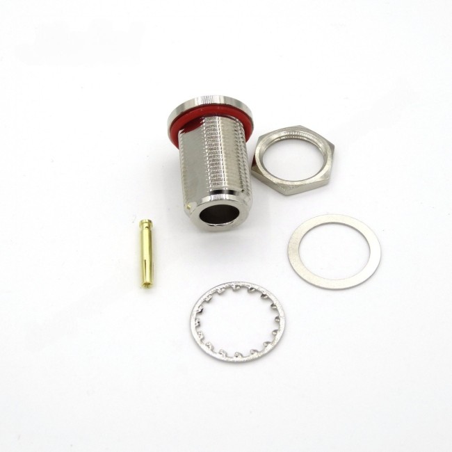 Разъем N-female под полужесткий кабель RG402 (0.141''), под пайку, с гайкой, 1 шт. Разъем N-female под полужесткий кабель RG402 (0.141''), под пайку, с гайкой, 1 шт.