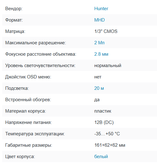 HN-P37IR (2.8) MHD видеокамера 2Mp Hunter