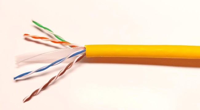 Кабель витая пара UTP, cat.6 23AWG, 4 пары, LSZH, медный проводник, Eletec, внутренний, 5 метров