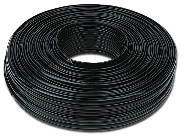 Кабель телефонный 4С, омедненная сталь, плоский, черный, Netko, 100 метров