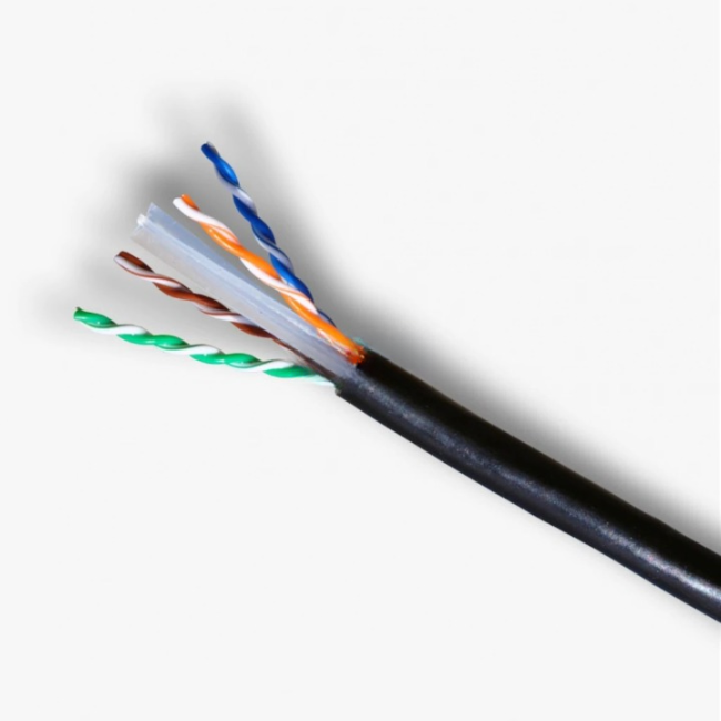 Кабель витая пара UTP, cat.6 AWG23, 4 пары, омедненный, уличный, 25 метров