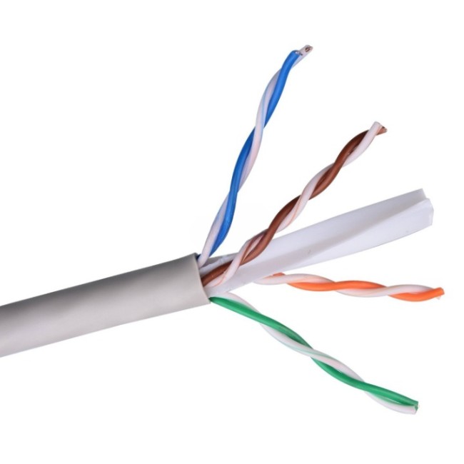 Кабель витая пара UTP, cat.6a, 4 пары AWG23, медный проводник, Eletec, внутренний, 5 метров