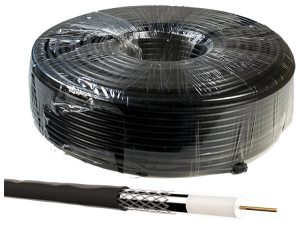 Кабель коаксиальный RG-6U, 75 Ом (медный проводник, оплетка 32 алюминиевые нити), уличный, Netko, 50 метров