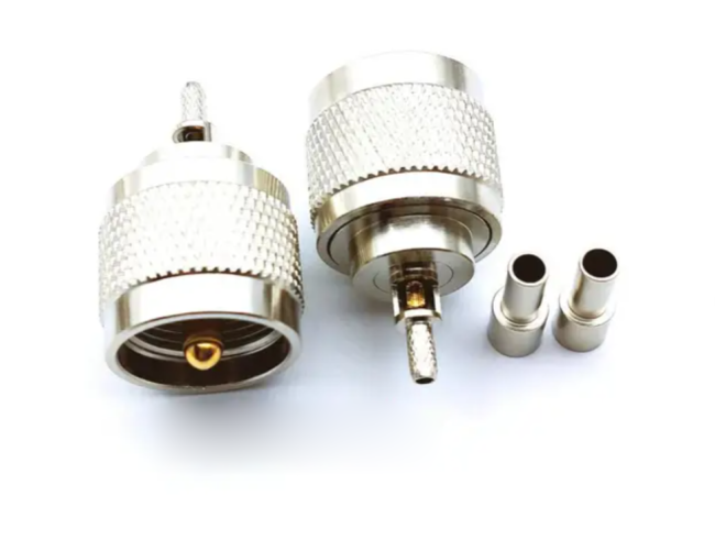 Разъем UHF-male под кабель RG174, RG178, RG316, 50 Ом, обжимной под пайку, 10 шт.