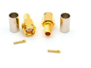 Разъем RP-SMA-male (S-A111F) под кабель RG58 (RG-58), 50 Ом, обжимной под пайку, 1 шт.