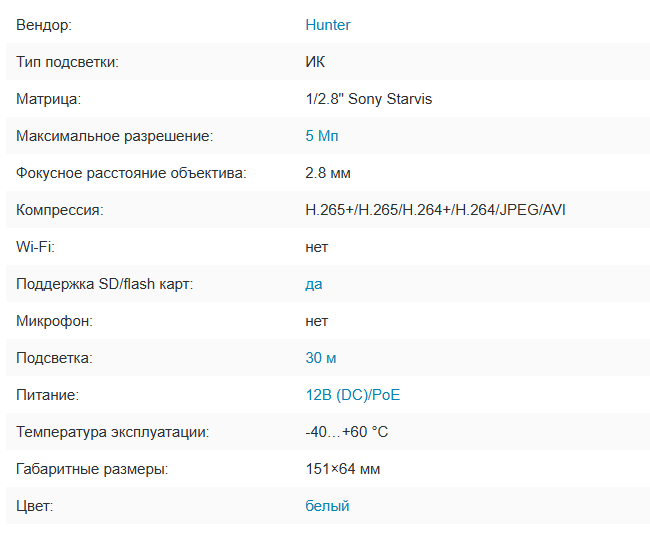 HN-B35IRPSe (2.8) IP видеокамера 5Mp Hunter