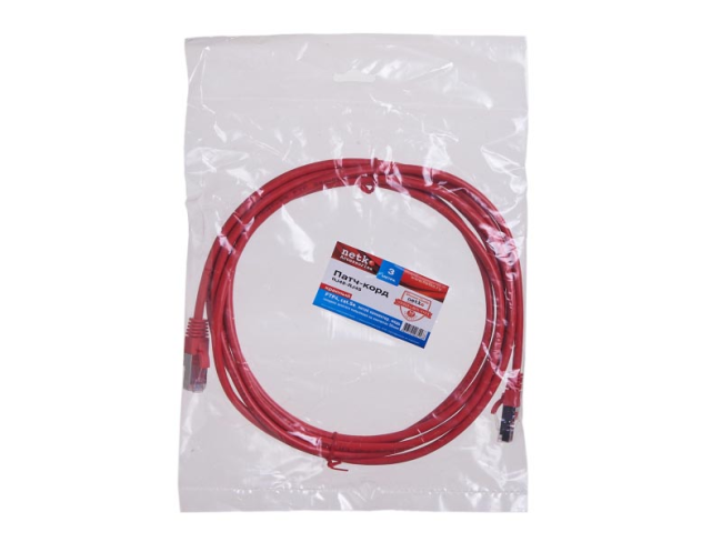 Патч корд 3 метра, FTP4, медный, cat.5e, кабель для интернета RJ45, сетевой кабель ethernet, с переходником RJ-45 на RJ-45 в комплекте, красный Патч корд 3 метра, FTP4, медный, cat.5e, кабель для интернета RJ45, сетевой кабель ethernet, с переходником RJ-45 на RJ-45 в комплекте, красный