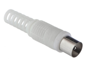 Разъём штекер (папа) для ТV, белый, Netko, 5 шт.