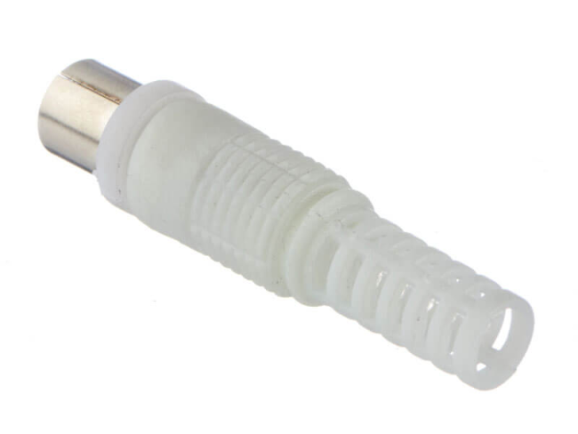Разъём штекер (папа) для ТV, белый, Netko, 5 шт.