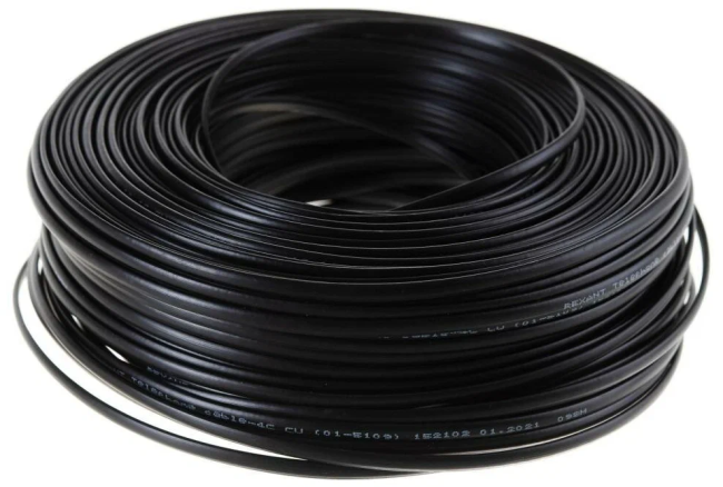 Кабель телефонный 2C, омедненная сталь, плоский, черный, Netko, 20 метров Кабель телефонный 2C, омедненная сталь, плоский, черный, Netko, 20 метров