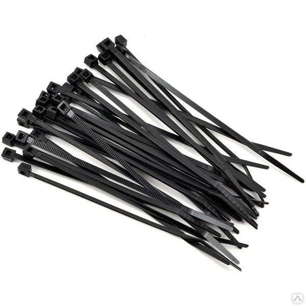 Стяжка нейлоновая 300*4.8, светостойкая, черная, Netko, 100 шт Стяжка нейлоновая 300*4.8, светостойкая, черная, Netko, 100 шт