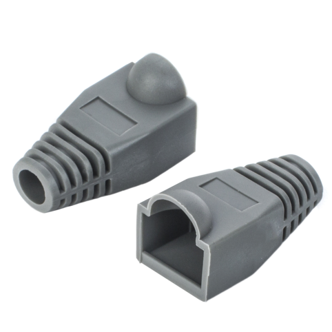 Изолирующий колпачок для патч-кордов из витой пары RJ-45 и RG-11, темно-серый, D-6 мм, 50 шт. Netko