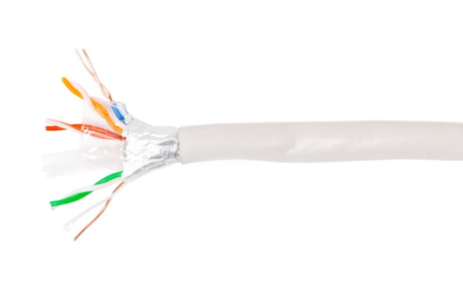 Кабель витая пара FTP (экранированный), cat.6 AWG24, 4 пары, медный проводник, внутренний, Eletec, 250 метров