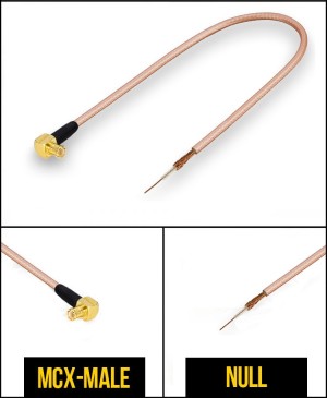 Комплект пигтейлов MCX - Null, кабель RG178, 50 Ом, 15 см, 4 шт