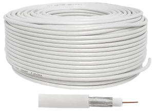 Кабель коаксиальный RG-6U, 75 Ом (CCS, оплетка 32 алюминиевые нити), 3 метра