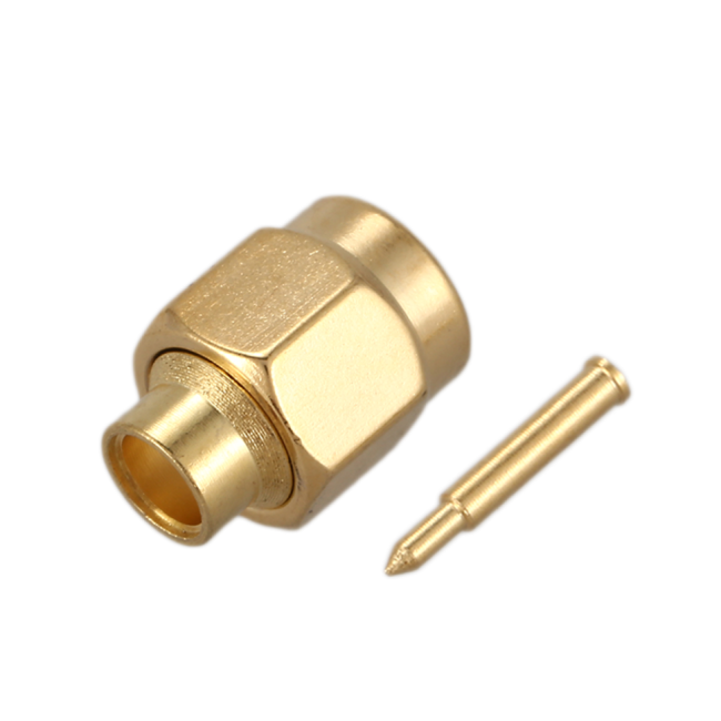 Разъем SMA-male под полужесткий кабель RG402 (0.141''), обжимной под пайку, 100 шт. Разъем SMA-male под полужесткий кабель RG402 (0.141''), обжимной под пайку, 100 шт.