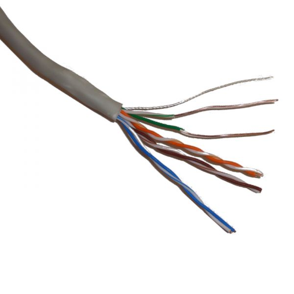 Кабель витая пара UTP4, CCA, 4 пары, cat.5е, моножила, для помещений, 180м. с коннекторами и колпачками в комплекте