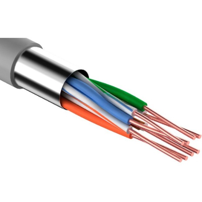 Кабель витая пара FTP4 (экранированный), cat.5e, 4 пары, AWG24, медный проводник, SMART LINE, 5 метров