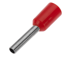 Штыревой втулочный кабельный наконечник E1012 (НШВИ F12мм, 1.0мм2 , изолированный, красный, 100шт, Netko