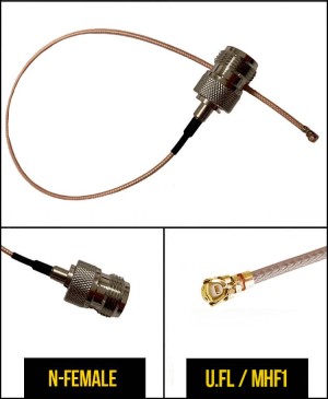 Пигтейл радиочастный (переходник) N-female - U.FL (IPEX), кабель RG178, 50 Ом, 20 см, 1 шт