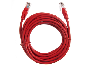 Патч корд 5 метров, UTP4, cat.5, чистая медь, интернет кабель RJ45 с переходником RJ-45 на RJ-45 в комплекте, красный