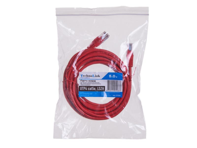 Патч корд 5 метров, UTP4, cat.5, чистая медь, интернет кабель RJ45 с переходником RJ-45 на RJ-45 в комплекте, красный Патч корд 5 метров, UTP4, cat.5, чистая медь, интернет кабель RJ45 с переходником RJ-45 на RJ-45 в комплекте, красный