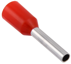 Штыревой втулочный кабельный наконечник Е 1008 (НШВИ F8мм, 1.0мм2, изолированный, красный, 100 шт, Netko