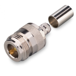 Разъем N-female под кабель 8D-FB, обжимной под пайку, 1 шт.